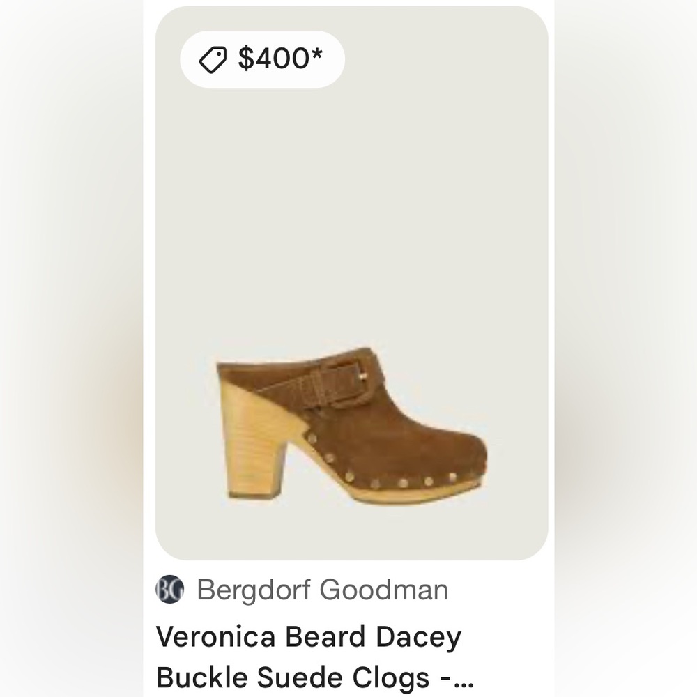 VERONICA BEARD Sz 9.5 Dacey Pecan Lt Brown Suede Heel Clogs Mules Orig$400